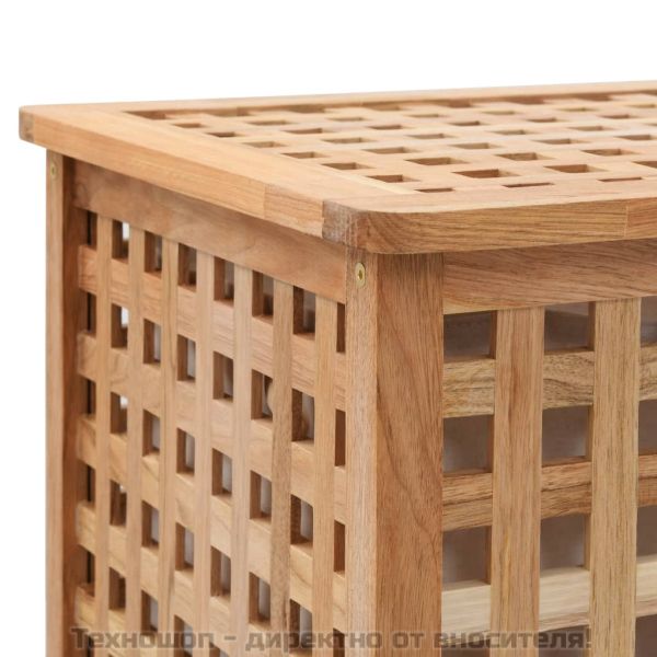 Кош за пране 39x39x65 см масивно орехово дърво