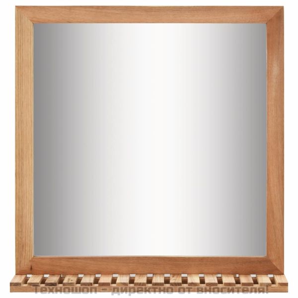 Огледало за баня, 60x12x62 см, орехово дърво масив