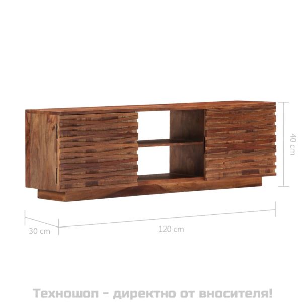 ТВ шкаф, 120x30x40 cм, акациево дърво масив