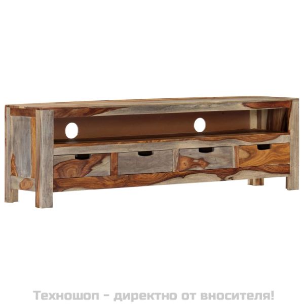 ТВ шкаф, акациево дърво масив, 130x30x40 cм