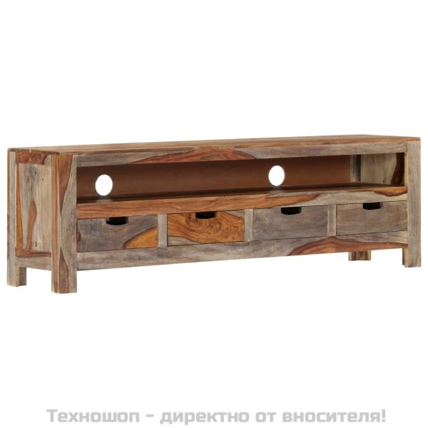 ТВ шкаф, акациево дърво масив, 130x30x40 cм