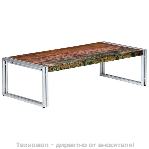 Маса за кафе, 120x60x35 см, масивно регенерирано дърво