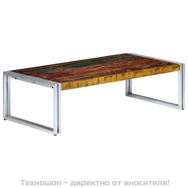 Маса за кафе, 120x60x35 см, масивно регенерирано дърво