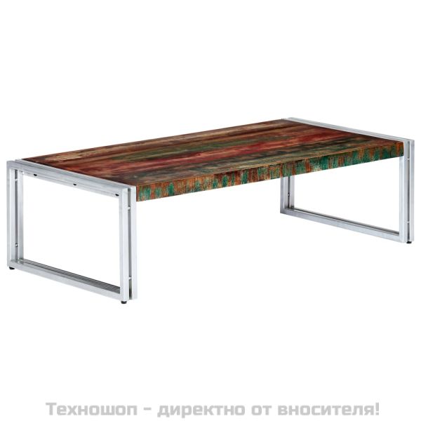 Маса за кафе, 120x60x35 см, масивно регенерирано дърво