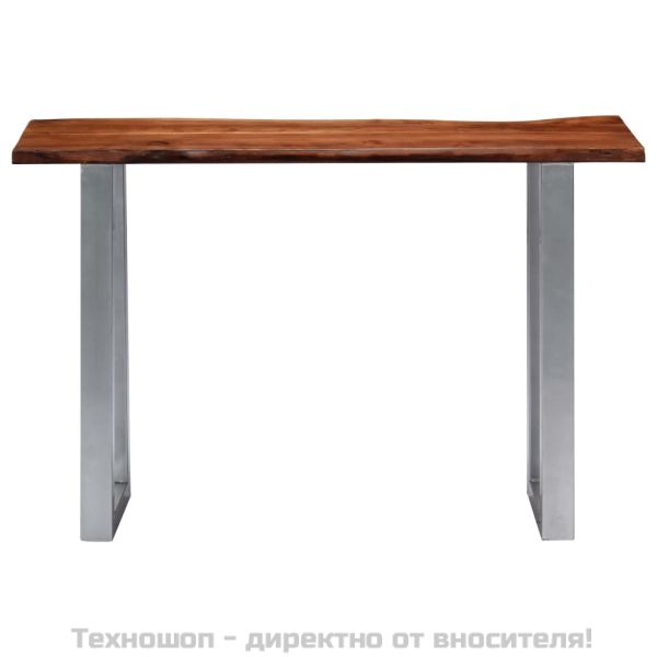 Конзолна маса, 115x35x76 см, акация масив и желязо
