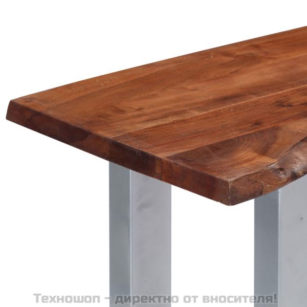 Конзолна маса, 115x35x76 см, акация масив и желязо