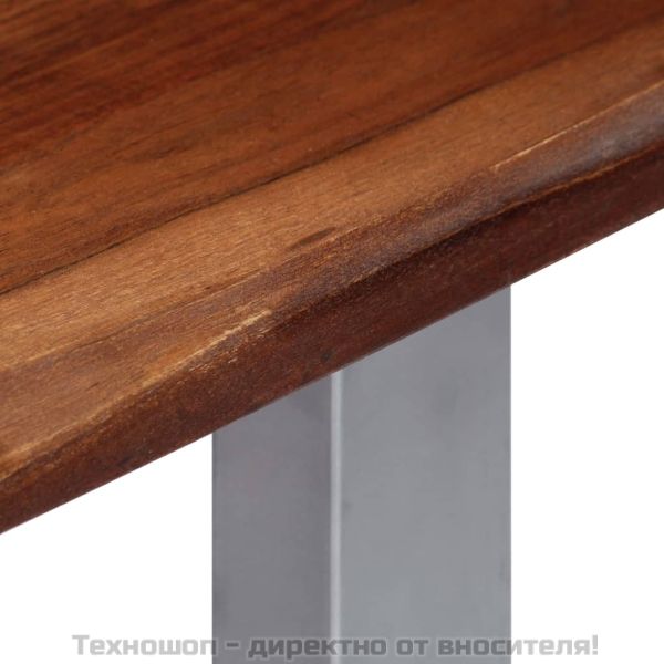 Конзолна маса, 115x35x76 см, акация масив и желязо