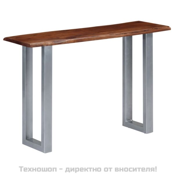 Конзолна маса, 115x35x76 см, акация масив и желязо