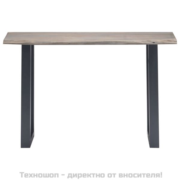 Конзолна маса, сива, 115x35x76 см, акация масив и желязо