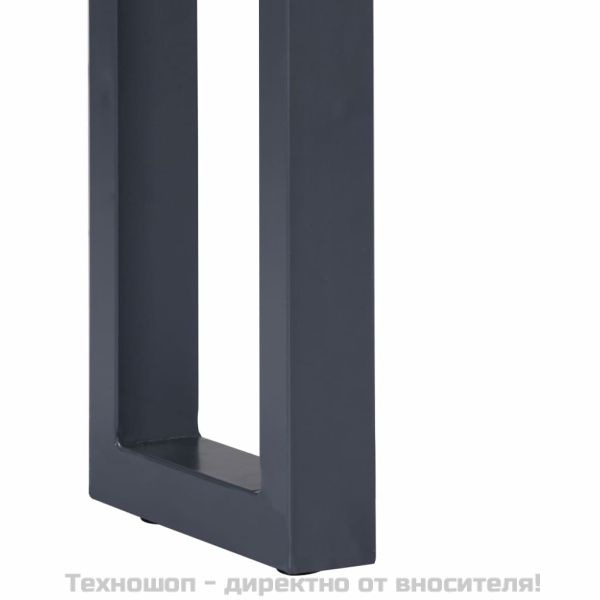 Конзолна маса, сива, 115x35x76 см, акация масив и желязо