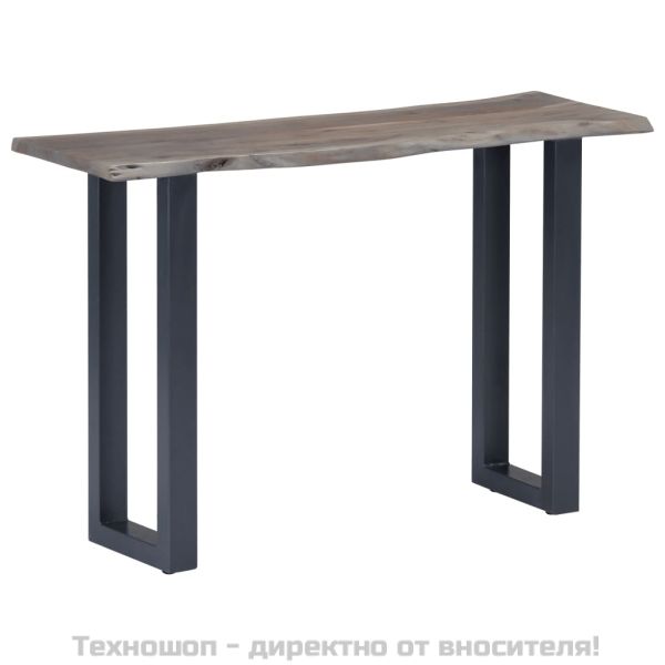 Конзолна маса, сива, 115x35x76 см, акация масив и желязо