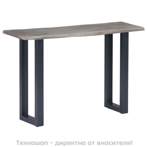 Конзолна маса, сива, 115x35x76 см, акация масив и желязо
