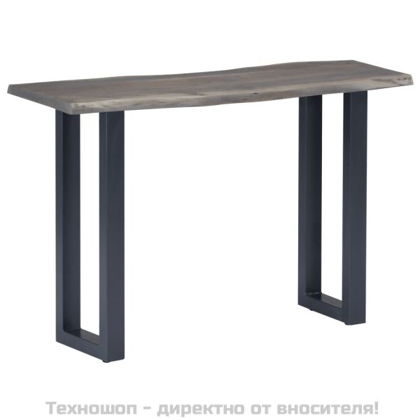 Конзолна маса, сива, 115x35x76 см, акация масив и желязо