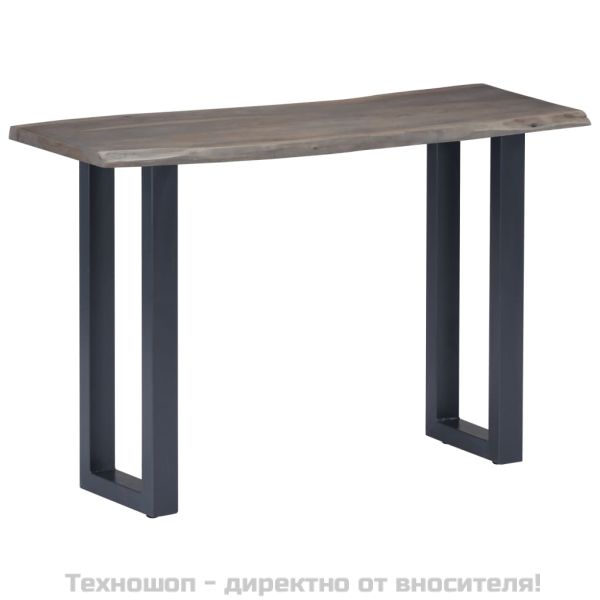 Конзолна маса, сива, 115x35x76 см, акация масив и желязо