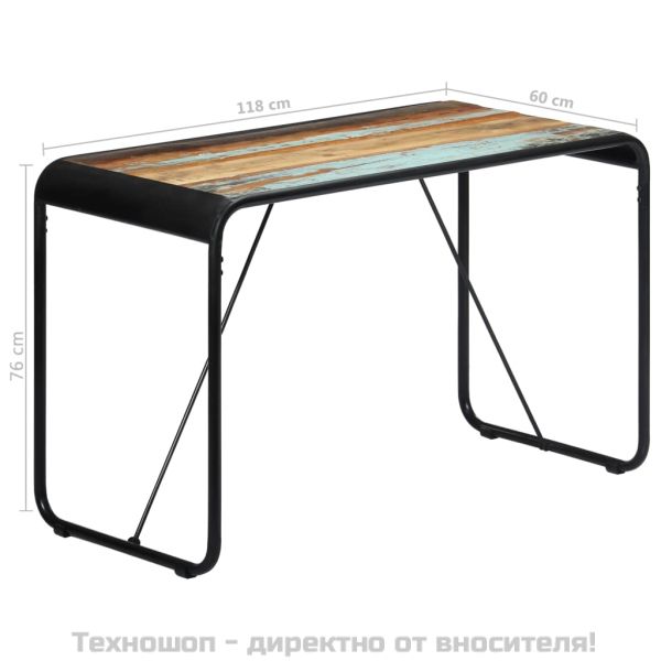 Трапезна маса, 118x60x76 cм, регенерирано дърво масив