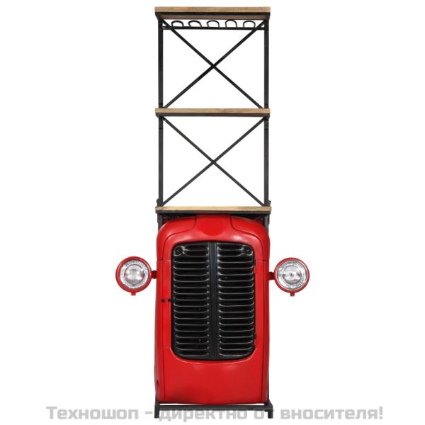 Шкаф за вино "Трактор", 49x31x172 см, мангово дърво масив