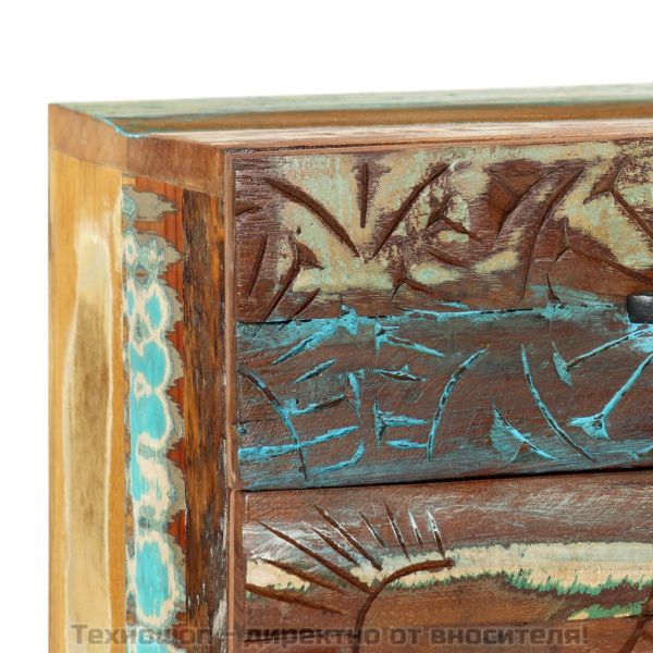 Ръчно резбовано нощно шкафче, 40x30x50 см, регенерирано дърво