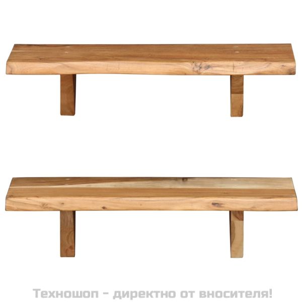 Рафтове за стена, 2 бр, 60x20x18 см, акация масив