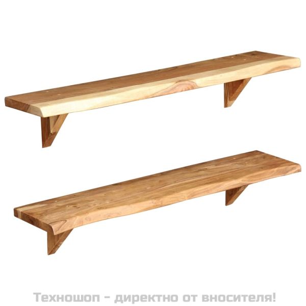 Рафтове за стена, 2 бр, 90x20x18 см, акация масив