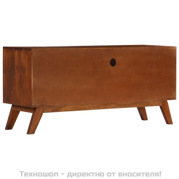 ТВ шкаф с 3 чекмеджета, 110x35x50 см, акация масив