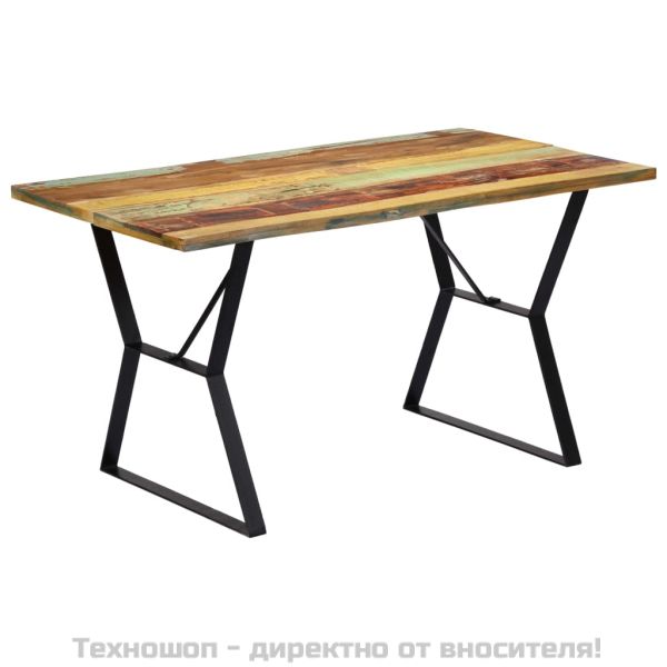 Трапезна маса, 140x80x76 cм, регенерирано дърво масив