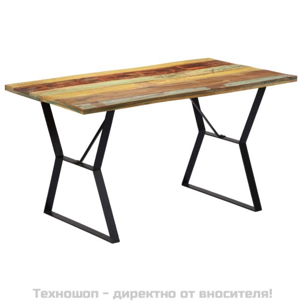 Трапезна маса, 140x80x76 cм, регенерирано дърво масив