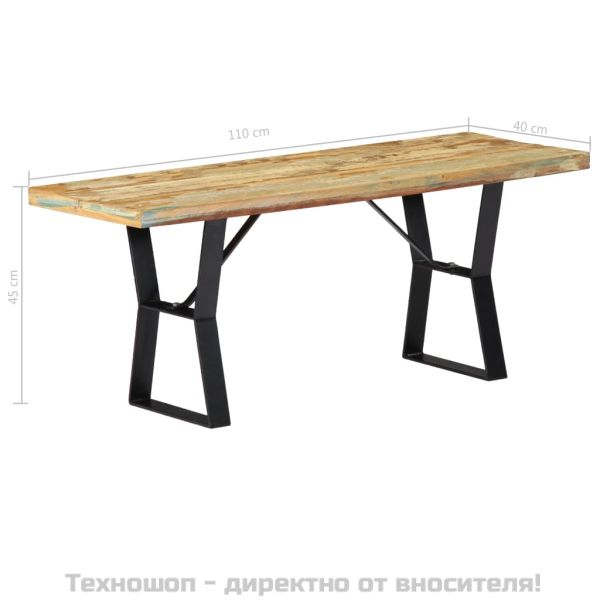 Пейка, 110 см, регенерирана дървесина масив