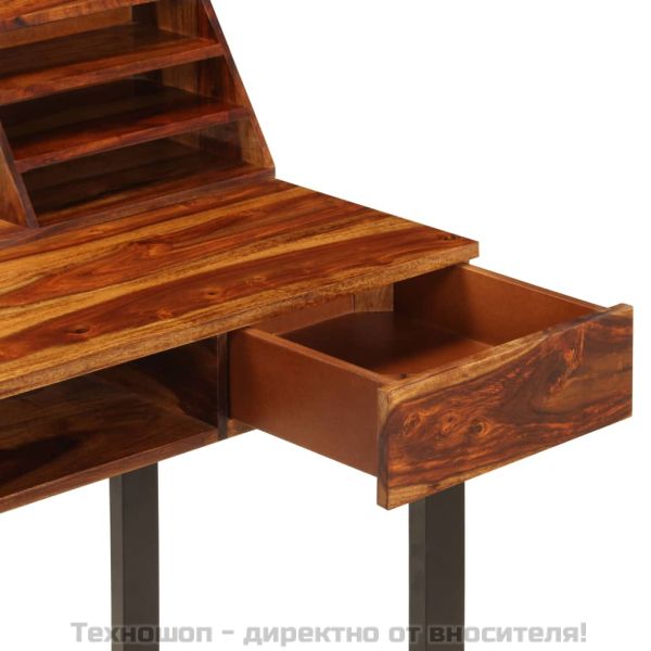 Бюро, 110x50x94 cм, акациево дърво масив и стомана