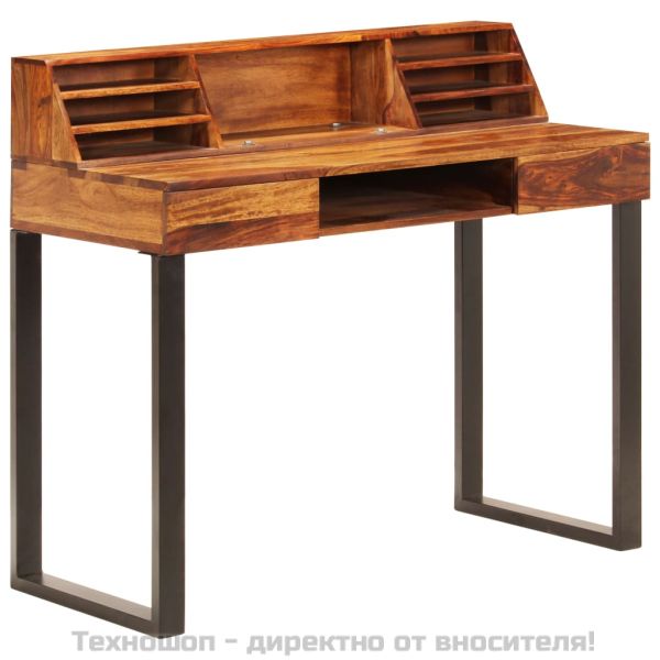 Бюро, 110x50x94 cм, акациево дърво масив и стомана