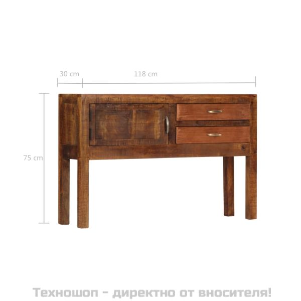 Сайдборд, 118x30x75 см, мангово дърво масив