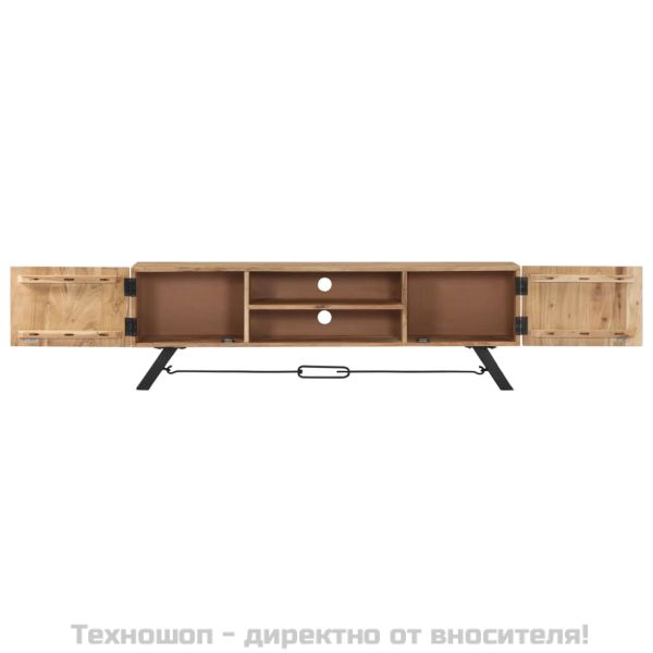 ТВ шкаф, 140x30x45 см, акациево дърво масив