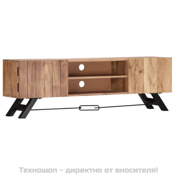 ТВ шкаф, 140x30x45 см, акациево дърво масив