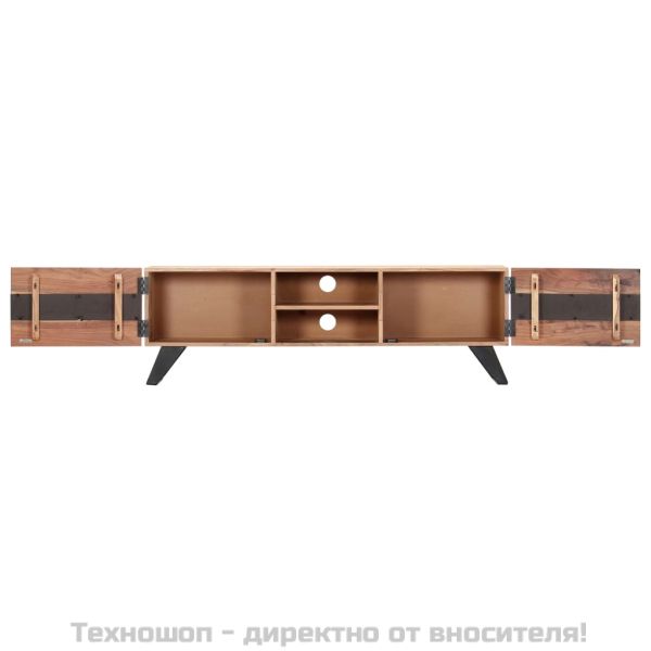 ТВ шкаф, 140x30x45 см, акациево дърво масив