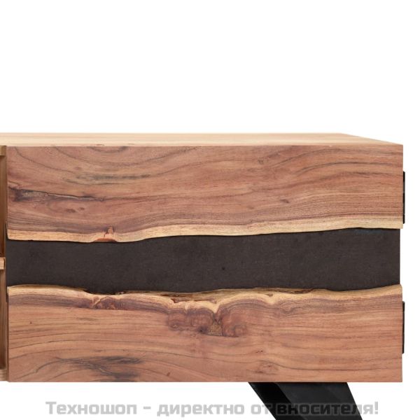 ТВ шкаф, 140x30x45 см, акациево дърво масив