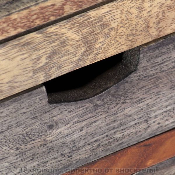 Маса за кафе, сива, 100x50x30 см, акациево дърво масив