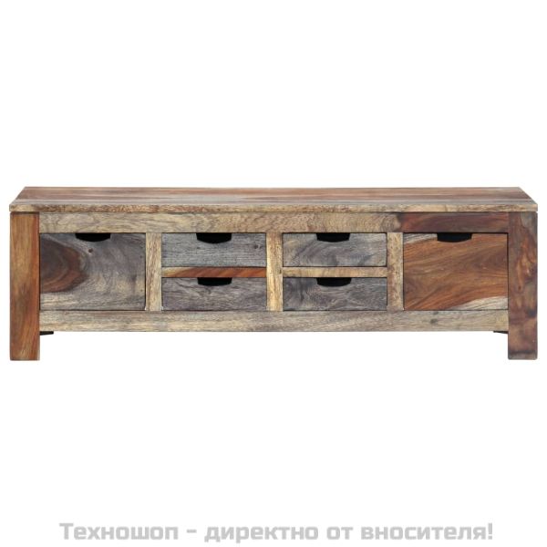 Маса за кафе, сива, 100x50x30 см, акациево дърво масив