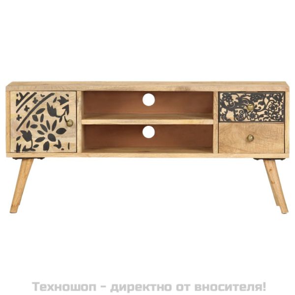 ТВ шкаф, 100x30x45 см, мангово дърво масив
