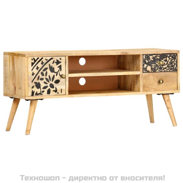 ТВ шкаф, 100x30x45 см, мангово дърво масив