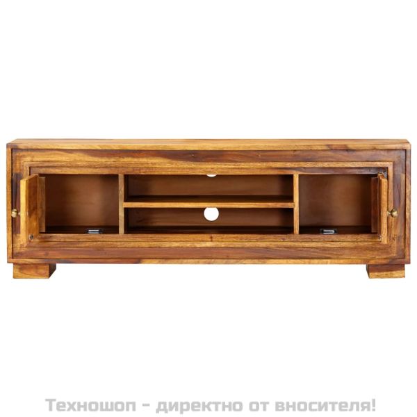 ТВ шкаф, 118x30x40 cм, акациево дърво масив