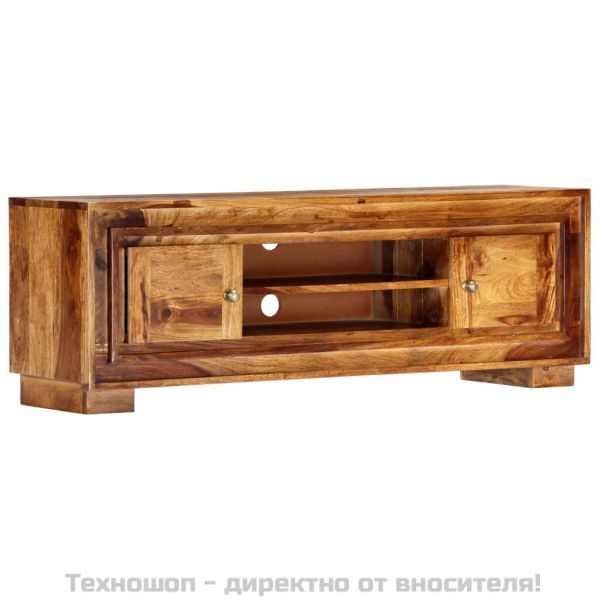 ТВ шкаф, 118x30x40 cм, акациево дърво масив