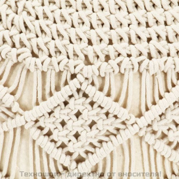 Ръчно изработен пуф в макраме, 45x30 см, памук