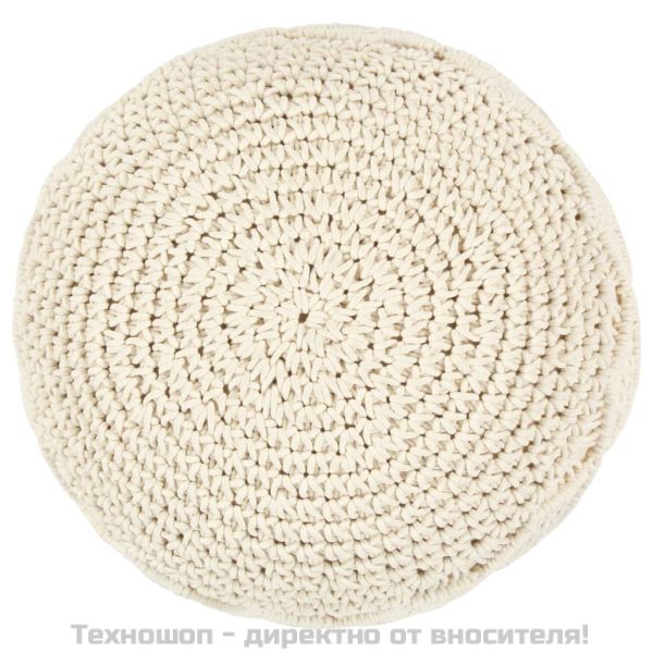 Ръчно изработен пуф в макраме, 45x30 см, памук