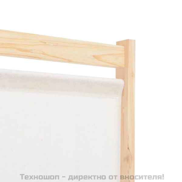 Параван за стая, 4 панела, кремав, 160x170x4 cм, текстил