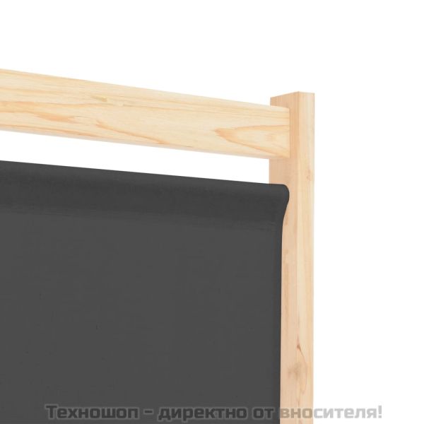 Параван за стая, 3 панела, сив, 120x170x4 cм, текстил