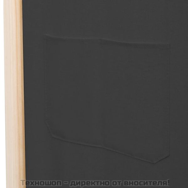 Параван за стая, 3 панела, сив, 120x170x4 cм, текстил