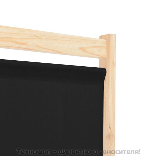 Параван за стая, 3 панела, черен, 120x170x4 cм, текстил