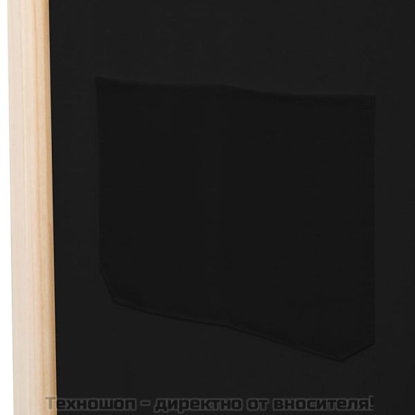 Параван за стая, 4 панела, черен, 160x170x4 cм, текстил