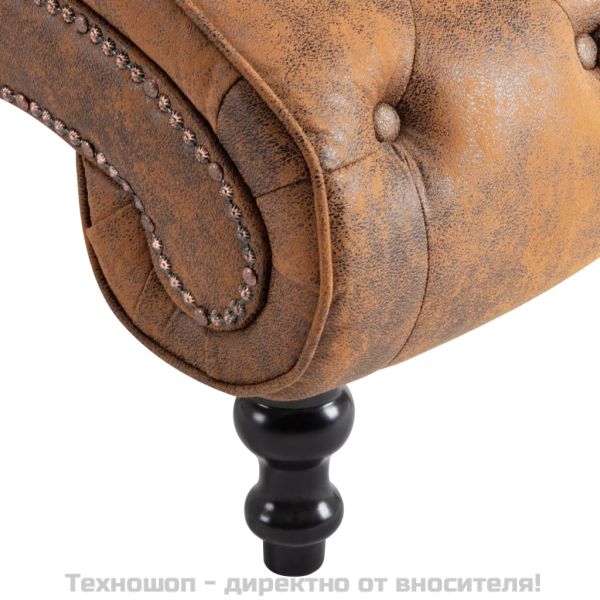 Кушетка, кафява, изкуствен велур