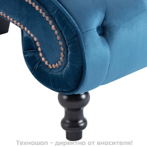 Кушетка, синя, кадифе
