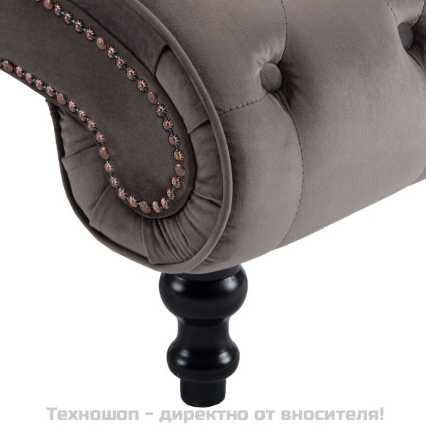 Кушетка, сива, кадифе